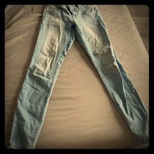High waisted pin straight jeans